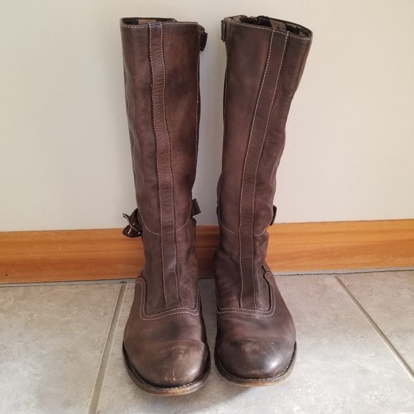 Brown Leather Motorcycle Boots Paul Smith X Triumph - Picture 1 of 5